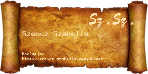 Szencz Szabella névjegykártya